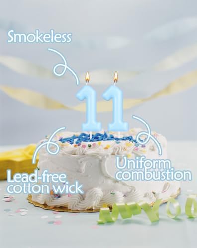 Macaron Blue Number 1 Candle, First Birthday Candle, Macaron Blue Happy Birthday Candles for Cake, Blue Cake Topper Decorations for Girls Boys Pastel Sweet Birthday Party Decorations Supplies
