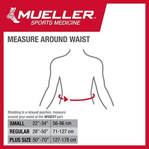 MUELLER Sports Medicine Lumbar Back Brace with Removable Pad, Ideal for Upper and Lower Back Pain, Relief & Support for Men and Women, Strains, Sciatica, Scoliosis