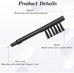 TIESOME 5 PCS Hearing Amplifier Cleaning Brush, Black Hearings Aid Cleaning Brush Tools with Wax Loop Portable & Durable Hearing Amplifier Cleaner Set for Hearing Aid Users