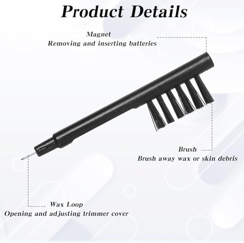 TIESOME 5 PCS Hearing Amplifier Cleaning Brush, Black Hearings Aid Cleaning Brush Tools with Wax Loop Portable & Durable Hearing Amplifier Cleaner Set for Hearing Aid Users