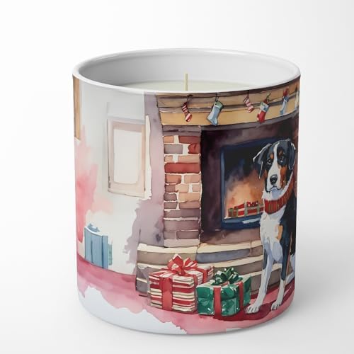 Caroline's Treasures DAC2597CDL Appenzeller Sennenhund Cozy Christmas Decorative Soy Candle Nature Soy Wax Essential Oil Home Decor Ideal for Bedroom Kitchen Bath Office Gift, 10 oz