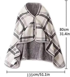 REUset Warm Blanket, Wearable Thickening Warm Knee Blanket for Wheelchair with Buttons Doublelayer Extra Wearable Thickening Old Man Shawl for Warm Gift