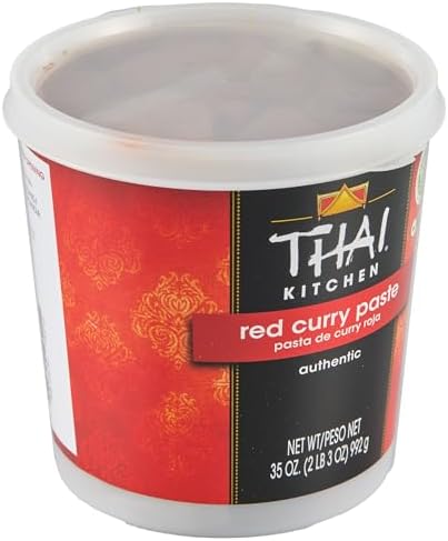 Thai Kitchen Red Curry Paste, 35 oz (Pack of 6) - Six 35 Ounce Tubs of Thai Red Curry Paste with Red Chili Pepper, Lemongrass, Thai Ginger and Spices, Perfect for Stir-Fries and Soup Bases
