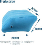 Inflatable Wedge Pillow for Leg Elevation - Leg Support Stool Cushion for Bedridden Elderly Swelling Circulation Pain Relief, 20" x 16" x 10", Set of 1