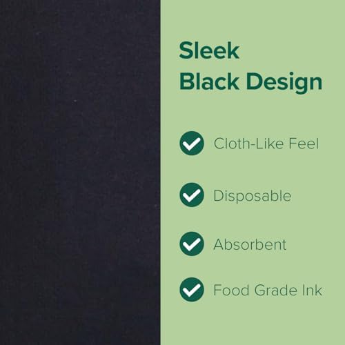 SimuLinen Black Disposable Paper Napkins, 3-Ply, 13in x 13in - 30 Pack - Simplicity Collection, Perfect for Birthday or Dessert Parties