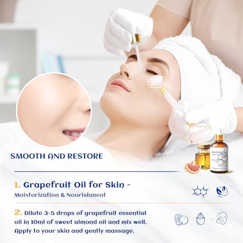 HIQILI 30 ml Grapefruit Essential Oil, for Diffuser, Skin Care,100% Pure and Natural - 1 Fl Oz