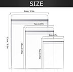 Clabby 120 Pcs Clear PVC Jewelry Bags Plastic Jewelry Storage Pouch Transparent Rings Earrings Packing Anti Tarnish Bags Small Zipper Lock Pouch for Storage, 3 Sizes (Clear)