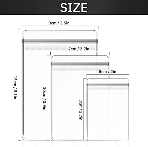 Clabby 120 Pcs Clear PVC Jewelry Bags Plastic Jewelry Storage Pouch Transparent Rings Earrings Packing Anti Tarnish Bags Small Zipper Lock Pouch for Storage, 3 Sizes (Clear)