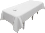 Massage Table Sheets,Massage Table Cover,Massage Linens, Massage Fitted Sheet, Massage Face Rest Cover with Hole, Sutiable for Beauty,Spa 55 * 95 in (White with Hole)