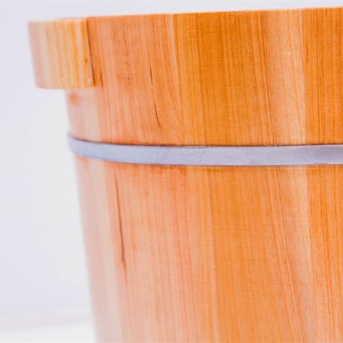 Wooden Foot Basin, Solid Wood Foot Tub, Wooden Bucket Foot Bath with Massage, Pedicure Barrel for Foot Bath, Soak, Massage, Spa, Sauna,H 40cm (Color : 2, Size : Height 40cm)