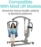 Vive Patient Lift Sling with Opening (400lb Capacity) - Lifting Aid Straps for Transfer - Commode Chair for Hydrolic Medical Full Body Device for Elderly, Bariatric, Nursing, Caregiver - Mesh Support
