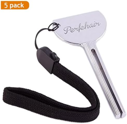 PERFEHAIR 5pcs Tube Toothpaste Squeezer Keys, Metal Hair Dye Color Key Roller Dispenser Wringer Tool