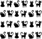 24 Pack Cat Cupcake Toppers Black Glitter Kitten Cat Cupcake Food Picks- Halloween Kitten Theme Baby Shower Kids Birthday Wedding Party Cake Decorations Supplies