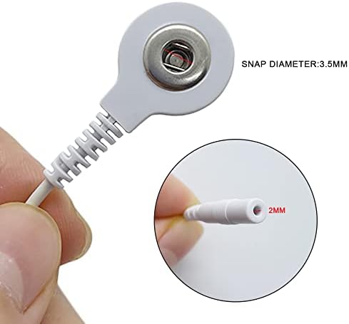 4 Pcs Electrode Lead Wire Adapters, Convert 2mm Pin to 3.5mm Snap - Compatible with TENS, EMS, IF Units