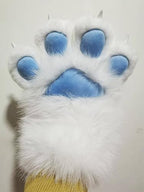 Furry Paws Gloves,Cute Plush Wolf Cat Paw Gloves with Claws Faux Fox Fur Fursuit Paws Halloween Cosplay Animal Costume