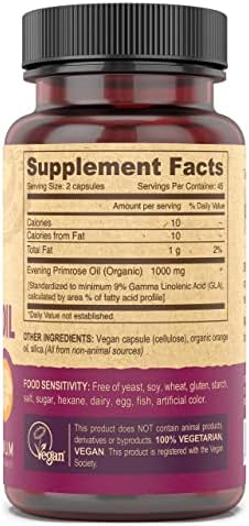 DEVA Vegan Vitamins Evening Primrose Oil Vegan 90 Vcap (Pack of 2)