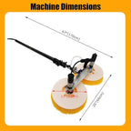 110V Electric Double Head Solar Photovoltaic Panel Cleaning Machine Solar Panel Cleaning Kit 13 FT Telescopic Water Fed Pole Brush 350 RPM/min