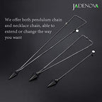 JADENOVA Pendulum Crystal Necklace Natural Obsidian Crystal Pendulums for Divination Dowsing Quartz Chakra Reiki Healing Jewelry for Women Men