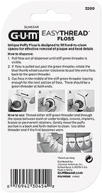 GUM EasyThread Threader Floss - Expanding Dental Floss for Braces, Bridges, and Implants - Built in Rigid Floss Threaders (50 Uses)(Pack of 3)