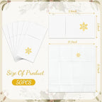 JarThenaAMCS 50 Pcs Christmas Linen Feel Napkin Snowflake Gold Foil Disposable Airlaid Paper Napkin White Prefolded Dinner Napkins with Built-in Flatware Pocket for Winter Holiday Party Supplies