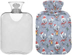 Koala Holly Leaf Hot Cold Water Bottle with Fleece Cover PVC Hot Water Bag 1 Liter