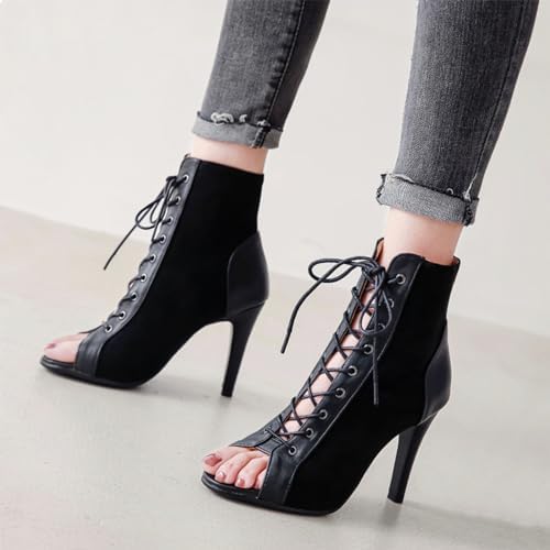 UTIKLIOU Women's Mesh Sandals Peep Toe High Top Sandals Lace Up Summer Boots Buckle Strap Party Sexy Pump Shoes Open toe
