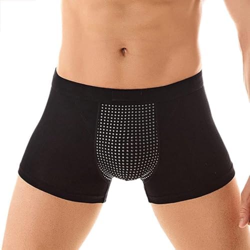 Set of 3 Men's Enlargement Underwear with Health Care Magnetic Therapy for Rapid Increase, Men's Boxer Briefs Improving Male Power (Black-3pcs,5XL)