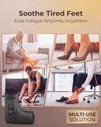 Foot Massager with Air Compression and Heat, Portable Cordless Ankle and Calf Massager with 5 Modes & 5 Intensities, Lightweight Compression Boots for Muscle Relaxation (FootSoothy Pro 2PCS)