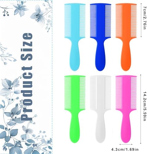 6 Pcs Head Lice Comb Plastic Fine Tooth Flea Lice Combs for Fine Hair Double Sided Nit Combs for Dandruff Removal for Adults Treatment Cats Dogs Puppy