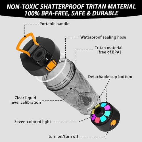 PROCHAIN Electric Protein Shaker Bottle, Protein Shakes Mixer, Portable Pre Workout Self Mixing Cup, Made with BPA-Free Tritan, 22oz