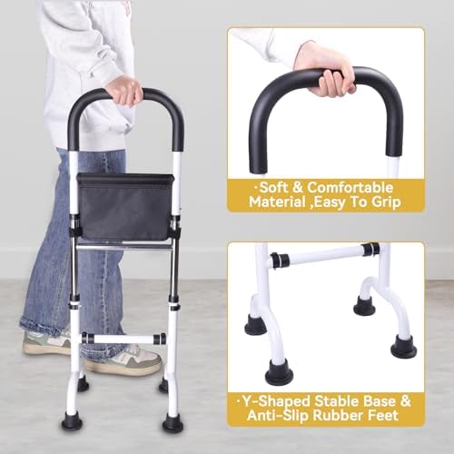 Stand Assist Aid for Elderly, Adjustable Safty Mobility Aids Rail for Couch Chair Toilet, Non-Slip Standing Assist Device with Heavy-Duty Steel Frame, Sit to Stand Support for Seniors