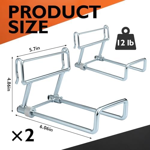 2 Pcs Commercial Ladder Hook Attachment for Utility Carts Stainless Steel Ladder Hanging Hooks for Storage, Utility Cart Accessories
