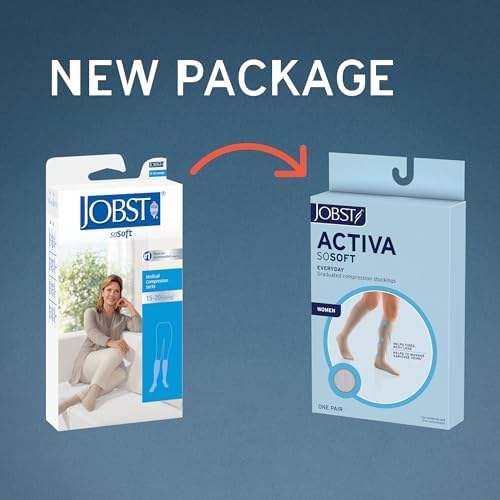 JOBST ACTIVA SoSoft 15-20 mmHg Compression Socks Knee High Closed Toe, Ribbed Design