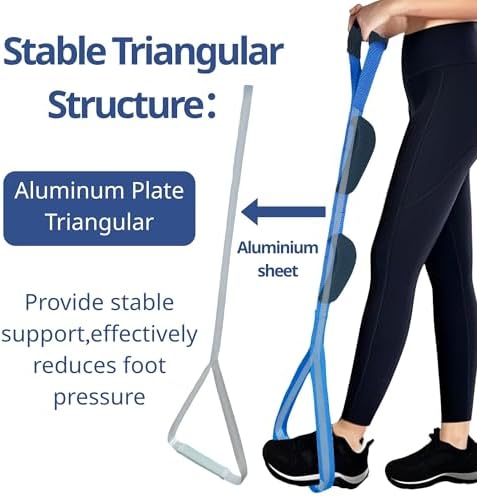 Leg Lifter for After Hip Replacement & Knee Surgery Recovery - Rigid Leg Lifter with Large Foot Loop, Elderly Mobility Aid, Post-Surgery Assist Device, After Surgery Must Haves. (Blue)