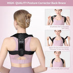 Alsoay Posture Corrector for Women and Men, Adjustable Upper Back Brace for Clavicle Support, Back Straightener Providing Pain Relief from Neck, Back, and Shoulder