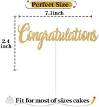 Gold Glitter Congratulations Cake Topper, Congrats 2025/Class of 2025, 2025 Graduation Party Decorations Supplies