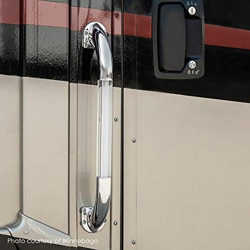 Manufacturer's Select ITC Straight 18” IllumaGrip Assist Handle with LED lit Center for RV, Boat, or Home Step Assist Handle for Interior or Exterior use