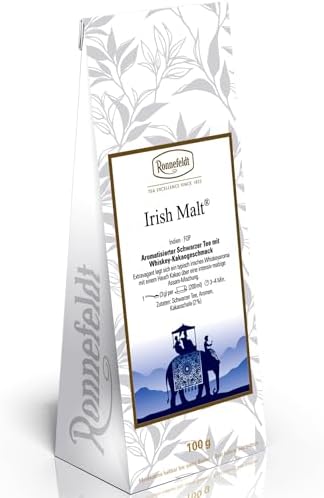 Ronnefeldt Irish Malt – Loose Leaf Black Tea with Whiskey & Cocoa Flavour – 100g Pack – Fine Indian Blend