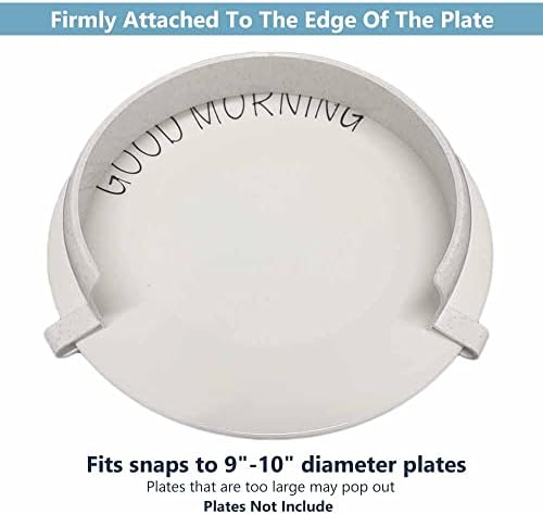 Food Plate Clip-On Guard, Reusable Scooping Food Spill Prevention Eating Aid for Elderly, Parkinson Patients, Bedridden, Disabled