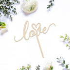 wood Love Cake Topper,Valentine's Day/Wedding Theme/Bridal Shower/Engagement Anniversary Party Decoration