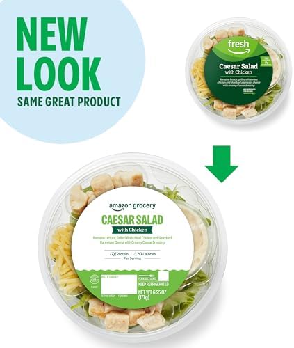Amazon Grocery, Caesar Salad with Chicken, 6.25 Oz (Previously Amazon Fresh Brand, Packaging May Vary)