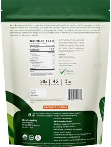 Best Naturals Organic Arrowroot Powder, 3 lbs, Gluten Free, GMO Free, Vegan - Certified USDA Organic