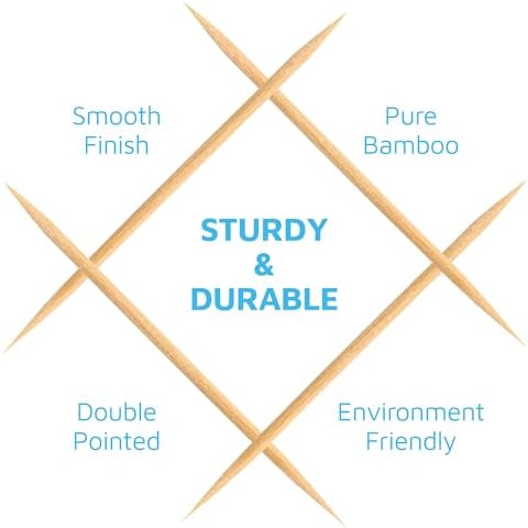 Montopack Individually Paper Wrapped Toothpicks | Eco-Friendly Bulk Pack of 1000 Wooden Food Safe Fruit Pick for Appetizers Cocktail Barbecue & Party | Double Pointed Tooth Picks for Teeth Cleaning
