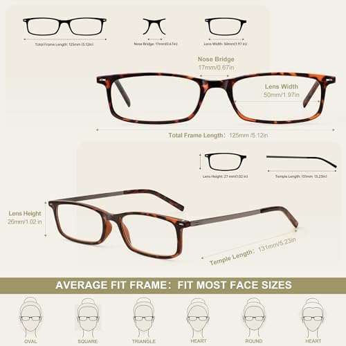 EYEGUARD Thin Lightweight Blue Light Reading Glasses with Portable Case Slim Mini Pocket Compact Small Readers for Women Men