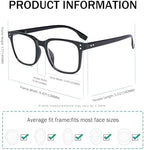 Eyekepper 5 Pack Large Reading Glasses - Square Readers for Men Women Reading +0.75