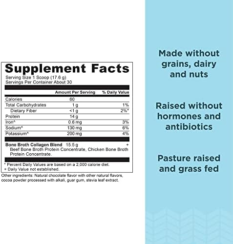 Ancient Nutrition Collagen Powder, Bone Broth Collagen, Chocolate, Hydrolyzed Multi Collagen Peptides, Supports Skin and Nails, Joint Supplement, 30 Servings, 18.6oz