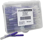 Premium Quality Interdental Brushes for Interproximal Cleaning, Professional Interdental Cleaners, Tight Teeth, Pkg of 100, ProxyBrush, by Vivid (X-Mas Tree, 0.8mm, Purple)