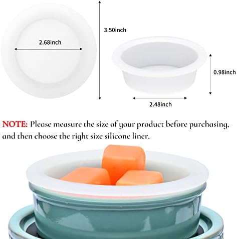 ASAWASA 2 Pcs Silicone Liners for Wax Warmer,No Mess, No Scrape, Long Lasting and Reusable, 2.48 in in Bottom Diameter (medium size 2pcs)