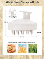 HEETA Scalp Massager Hair Growth, Soft Silicone Scalp Scrubber Shampoo Brush for Exfoliation, Dandruff Removal & Head Massage Stress Relax, Wet & Dry Use for Thick, Thin Hair Care, Wheat Straw Beige