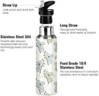 Water Bottle with Straw Stainless Steel, Koala Patter Hot Cold Insulated Sports Water Bottle for Cycling Hiking School Yoga Gym, Leak Proof Lid